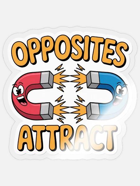 Opposites Attract Magnet Duo - Sticker - transparent glossy