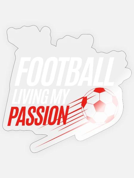 Football Living Passion - Sticker - transparent glossy