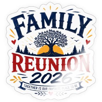 Family Reunion 2026 Emblem Design - Sticker - transparent glossy - Front