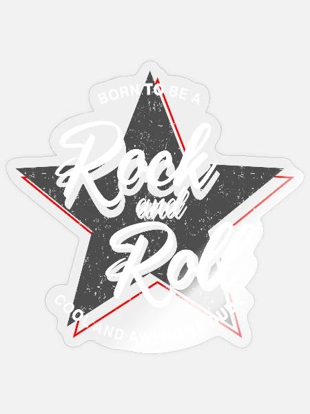 Born to Rock and Roll Star Design - Sticker - transparent glossy