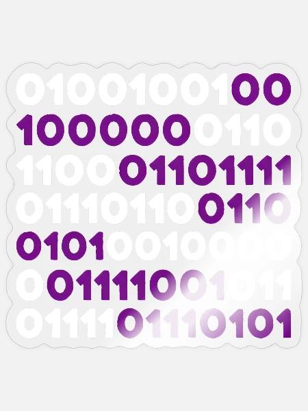 Purple Binary Pattern - Sticker - transparent glossy