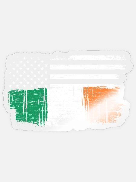 Irish Flag Brush Stroke Emblem - Sticker - transparent glossy