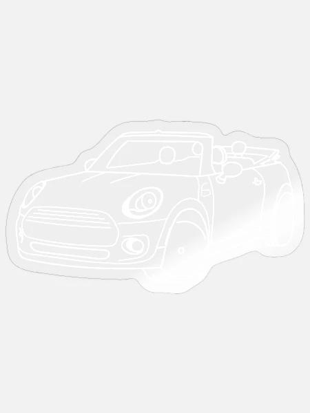 mini cooper convertible - Sticker - transparent glossy