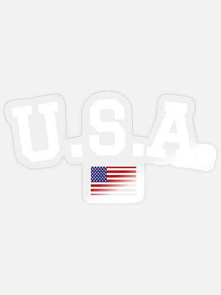 USA Flag Design White - Sticker - transparent glossy