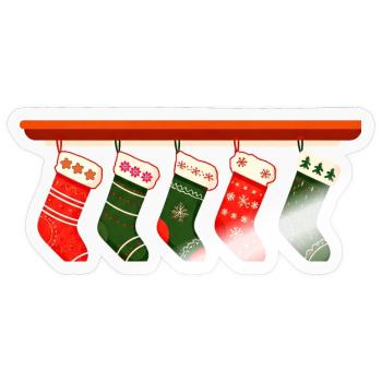 christmas socks t shirt design - Sticker - transparent glossy - Front