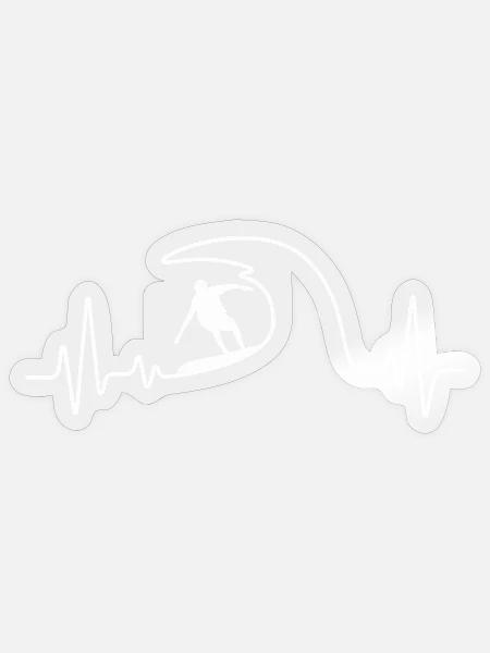 Wave Surfer Surfing Silhouette - Sticker - transparent glossy