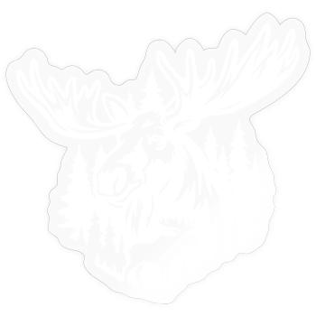 Majestic Moose Forest Illustration - Sticker - transparent glossy - Front