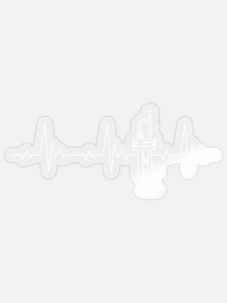 Trumpet heartbeat for trumpet players - Sticker - transparent glossy