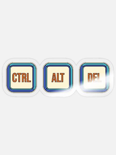 Tech Reboot - Retro Keyboard Shortcut - Sticker - transparent glossy