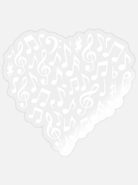Musical Heart Pattern for Music Lovers - Sticker - transparent glossy