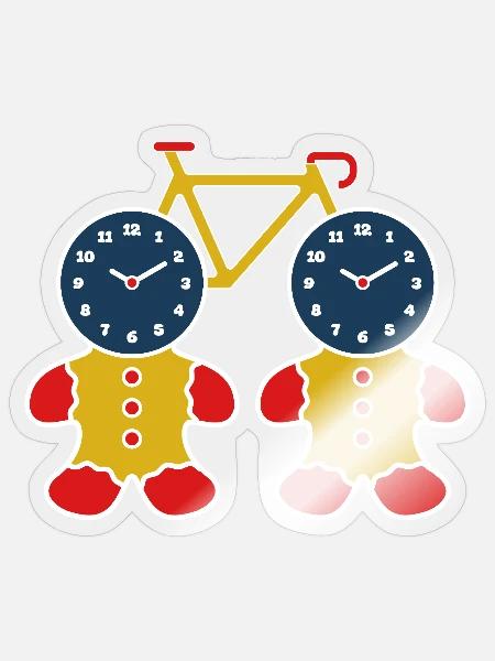 Cookie Clock Bicycle Wheel Surreal Art Funny - Sticker - transparent glossy