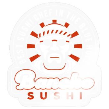 Sushi Chef Badge Sunburst - Sticker - transparent glossy - Front