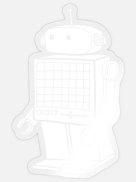 Retro Robot AI Geek Nerd - Sticker - transparent glossy