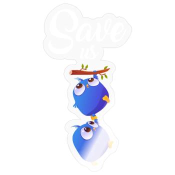 save us cute birds - Sticker - transparent glossy - Front