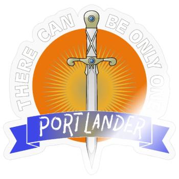 Portlander Sun Sword Emblem - Sticker - transparent glossy - Front