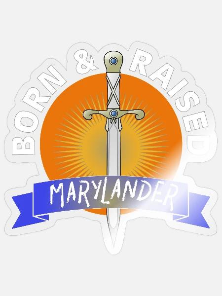Maryland Pride Sword Sunburst Graphic - Sticker - transparent glossy