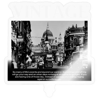 Timeless Mono Streetscape - Sticker - transparent glossy - Front