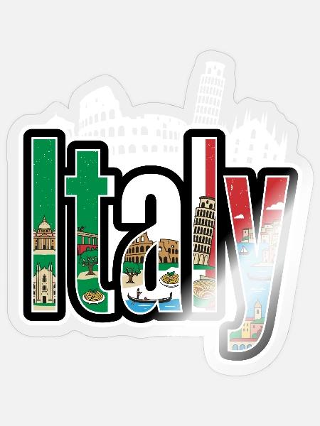 Italy - Sticker - transparent glossy