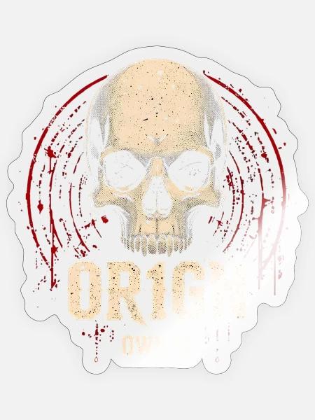 Origin Skull Grunge Tee - Sticker - transparent glossy