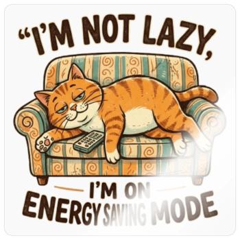 Lazy_Cat - Sticker - transparent glossy - Front