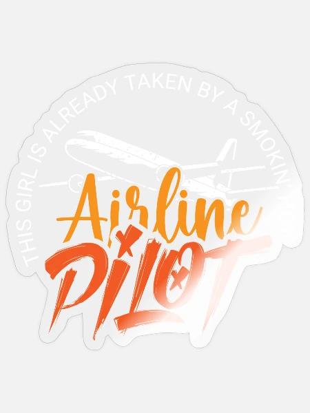 Pilot Flight Captain Glider Flying Airplane Airman - Sticker - transparent glossy