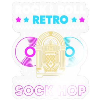 Music 50s Retro Sock Hop - Sticker - transparent glossy - Front