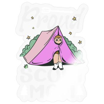 Proud Scout Mom Scouting Mother Camp - Sticker - transparent glossy - Front