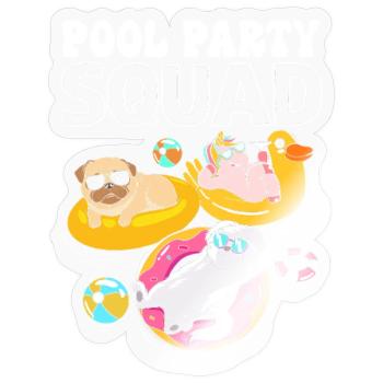 Kids Pool Party Squad Animals Birthday - Sticker - transparent glossy - Front
