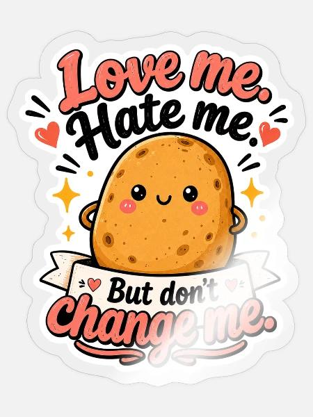 Love Me Hate Me Potato - Sticker - transparent glossy