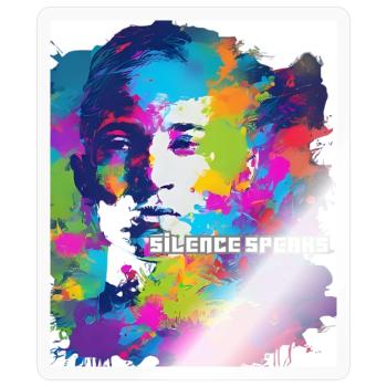 silence speaks - Sticker - transparent glossy - Front