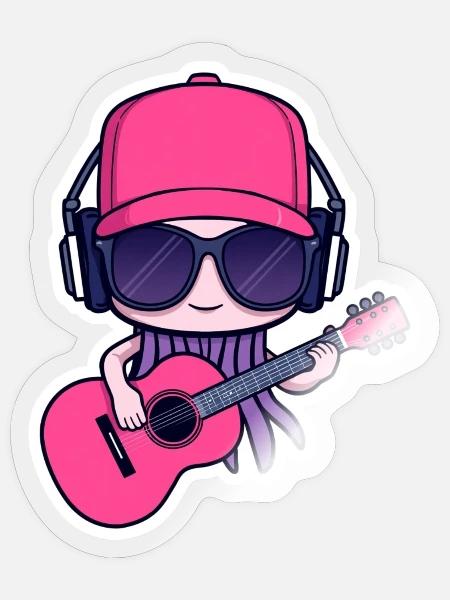 Cute Jellyfish Flat Vector Sticker Design - Sticker - transparent glossy