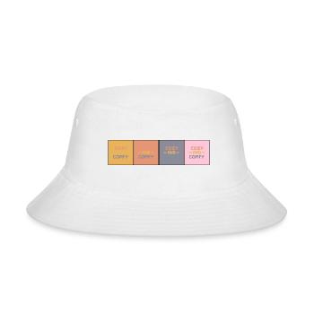 Cozy Comfy Quad Panels - Bucket Hat - white - Front