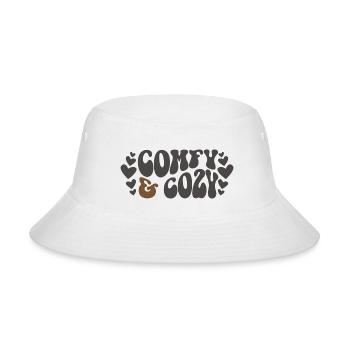 Comfy And Cozy Funny Winter Season Holiday - Bucket Hat - white - Front