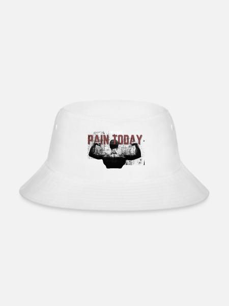 Pain Today Lift Grind Repeat - Bucket Hat - white