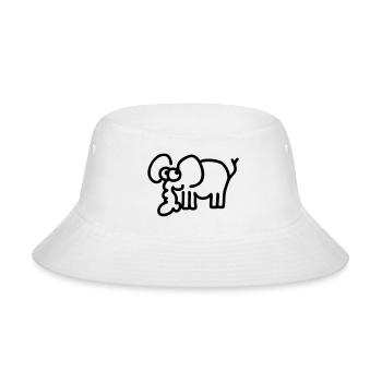 Tiny Kawaii Safari Elephant Design - Bucket Hat - white - Front