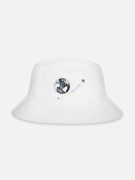 Earth Let s Go Travel Explore The World Airplane - Bucket Hat - white