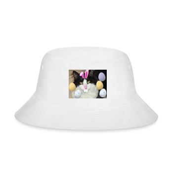 Easter Bunny Cat Face Decor - Bucket Hat - white - Front