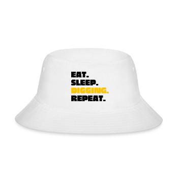 Eat, Sleep, Digging, Repeat - Excavator - Bucket Hat - white - Front