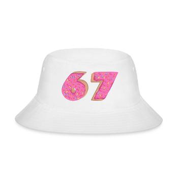 67 Sixty Seven Number 67 Donut Meme Six Seven - Bucket Hat - white - Front