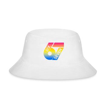 Colorful Six Seven 67 Meme 6-7 Gen Alpha Slang - Bucket Hat - white - Front