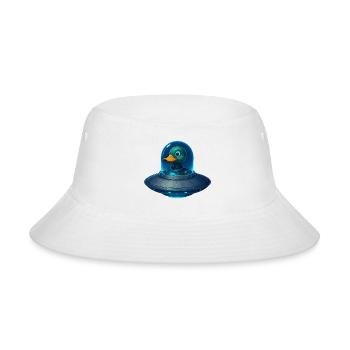 Alien Duck UFO – Funny Space Meme Graphic | Viral  - Bucket Hat - white - Front