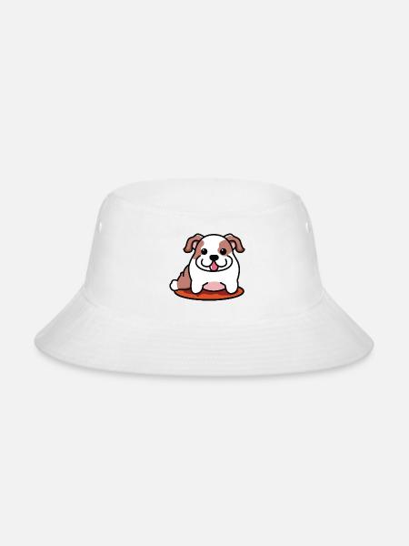 Cute Lazy English Bulldog Lover Gift 1 - Bucket Hat - white