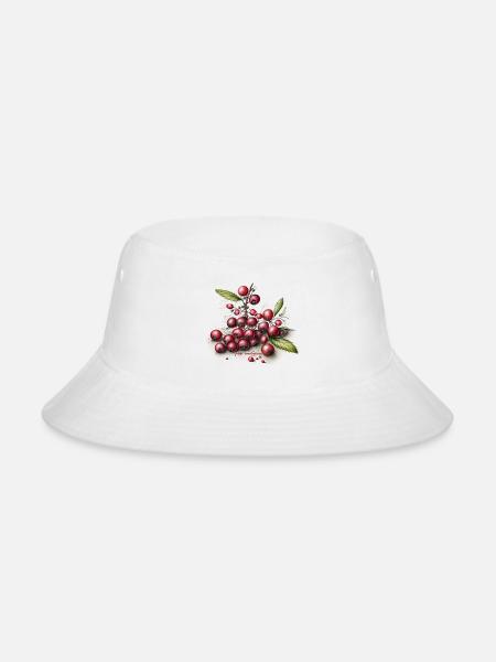 Botanical Fresh Cranberries - Bucket Hat - white