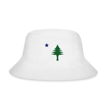 Pine tree and star 1901 flag of Maine State - Bucket Hat - white - Front