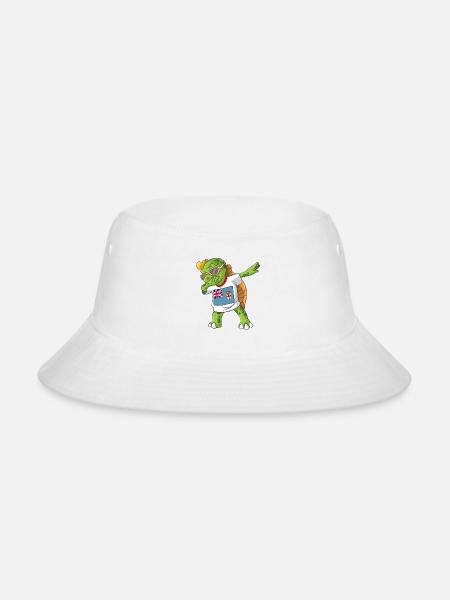 Fiji Dabbing Turtle - Bucket Hat - white