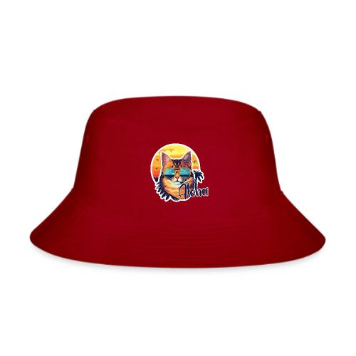 Funny Cat in Hawaiian Aloha Sunglasses - Bucket Hat