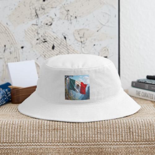 Mexican Flag in Mountain Nature Landscape - Bucket Hat