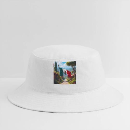 Mexican flag surrounded by nature and magic town - Bucket Hat