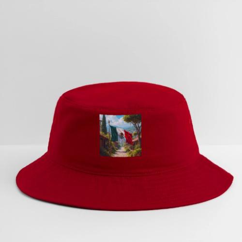 Mexican flag surrounded by nature and magic town - Bucket Hat