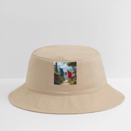 Mexican flag surrounded by nature and magic town - Bucket Hat